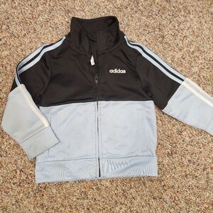 Adidas Black and Light Blue Track Jacket And Bottoms